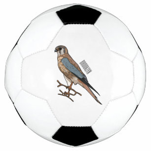Amerikaanse torenvalk vogel cartoon illustratie voetbal