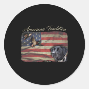 Amerikaanse Tradition Waterfowl Duck Hunting Dog B Ronde Sticker