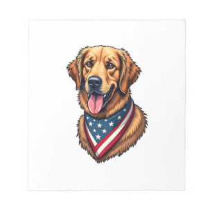 Amerikaanse trots Goud Retriever Vintage T-shirt Notitieblok