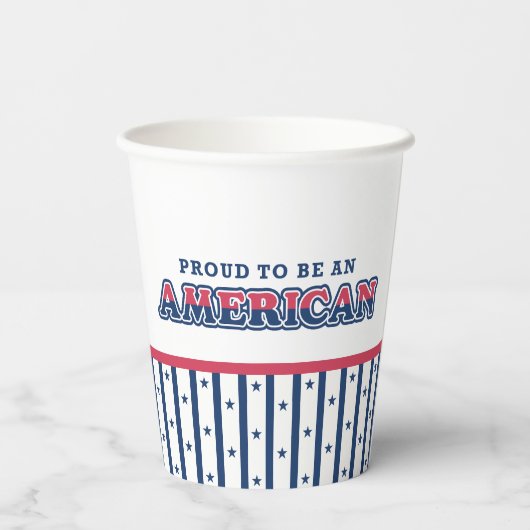 Amerikaanse Trots, Patriottisch, Navy Stripes en S Papieren Bekers (Achterkant)