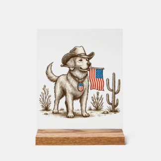 Amerikaanse trots poedel patriottische hond acryl bord