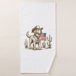 Amerikaanse trots poedel patriottische hond badhanddoek