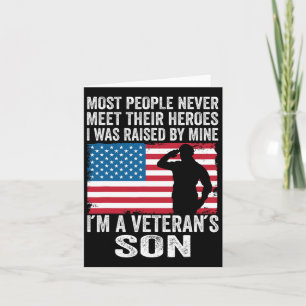 Amerikaanse trotse veteran zoon Veterans Day-herde Kaart