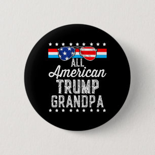 Amerikaanse Trump Opa Amerikaanse vlag Sungles Tru Ronde Button 5,7 Cm