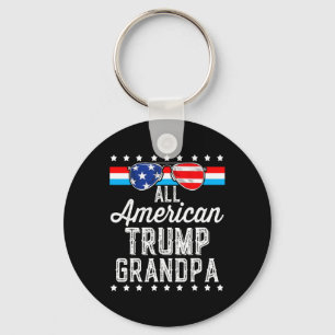 Amerikaanse Trump Opa Amerikaanse vlag Sungles Tru Sleutelhanger