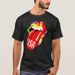 Amerikaanse tv - tv - kleurstof lips 4 juli patrio t-shirt