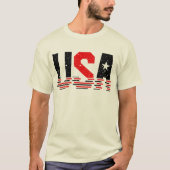 Amerikaanse typografie van Distressed Red en Black T-shirt (Voorkant)