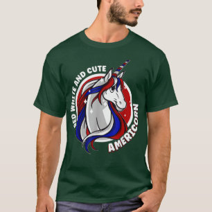 Amerikaanse Unicorn op 4 juli: Red White en Cute A T-shirt