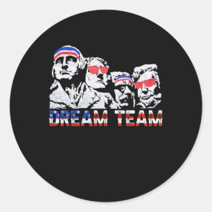 Amerikaanse Usa Vlag Droom Team Grappig Patriotisc Ronde Sticker
