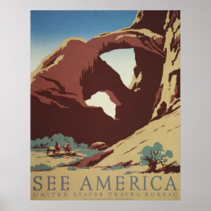 Amerikaanse Utah Vintage Travel Poster en Retro Pr