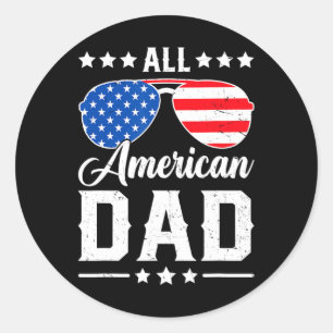 Amerikaanse vader 4 juli Grappige Patriottische US Ronde Sticker