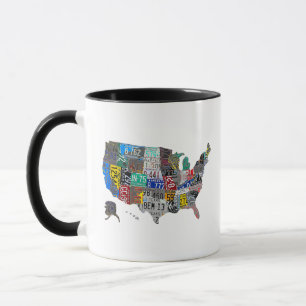 Amerikaanse Verenigde Staten Kaart Flag Licentie B Mok