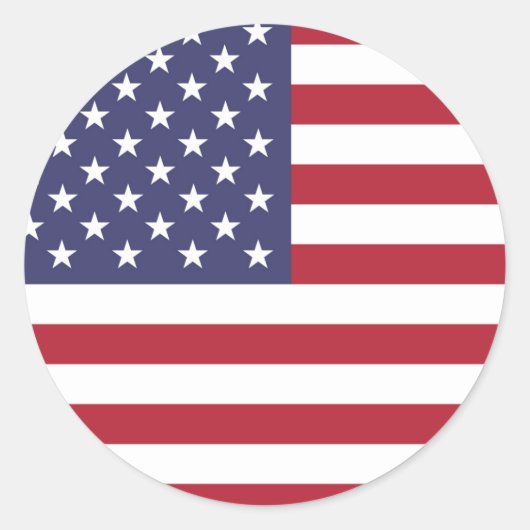 Amerikaanse Verenigde Staten Vlag Ronde Sticker (Voorkant)