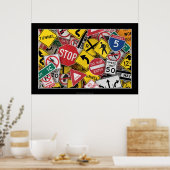 Amerikaanse verkeersborden poster (Keuken)