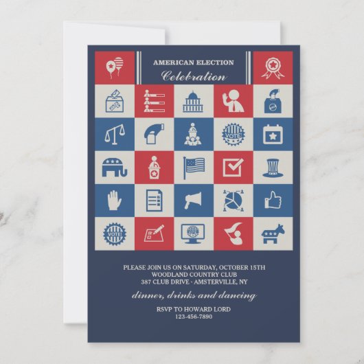 Amerikaanse verkiezingsuitnodiging kaart (Voorkant)