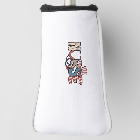 Amerikaanse verpleegster 4 juli Patriottische Vlag Golfheadcover (Draai 90)