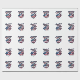 Amerikaanse verpleegster patriottische lippen vect cadeaupapier