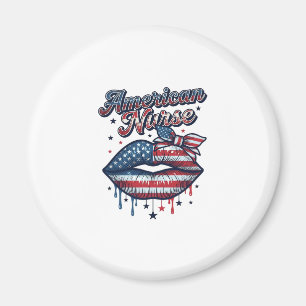 Amerikaanse verpleegster patriottische lippen vect magneet