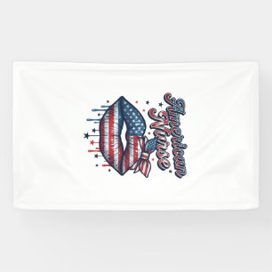 Amerikaanse verpleegster patriottische lippen vect spandoek