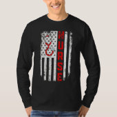 Amerikaanse verpleegster Stethoscoop Doctor Us Fla T-shirt (Voorkant)
