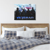 Amerikaanse veteraan gewikkeld canvas print (Insitu (Slaapkamer))
