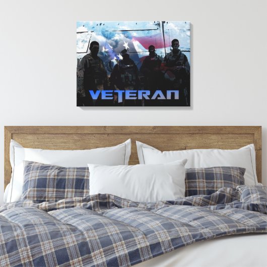Amerikaanse veteraan gewikkeld canvas print (Insitu (Slaapkamer))
