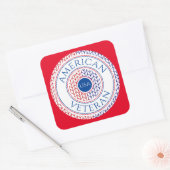AMERIKAANSE VETERAAN Grote Vierkante Stickers / Ro (Envelop)