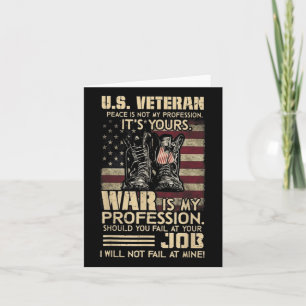Amerikaanse veteraan vrede is niet mijn beroep, he kaart