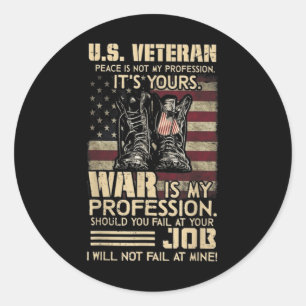 Amerikaanse veteraan vrede is niet mijn beroep, he ronde sticker
