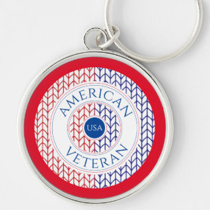 AMERIKAANSE VETERAN Premium Ronde Sleutelhanger (r