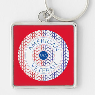 AMERIKAANSE VETERAN Premium Square Sleutelhanger (