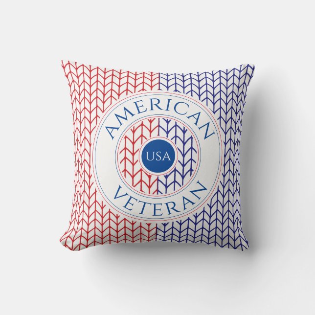 AMERIKAANSE VETERAN Square Kussensloop / Rood Kussen (Voorkant)
