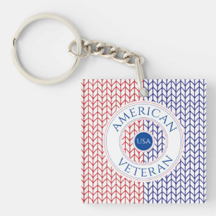 AMERIKAANSE VETERANEN Vierkante Acryl Sleutelhange Sleutelhanger
