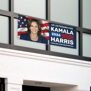 Amerikaanse veteranen voor Kamala Harris 2024 Phot Spandoek