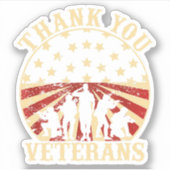 Amerikaanse veteranendag bedankt veteranen sticker (Voorkant)