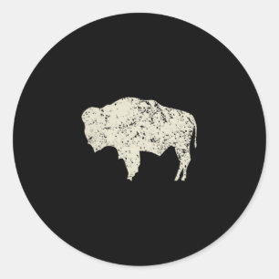 Amerikaanse Vintage Buffalo Mannen Vrouwen Silhoue Ronde Sticker