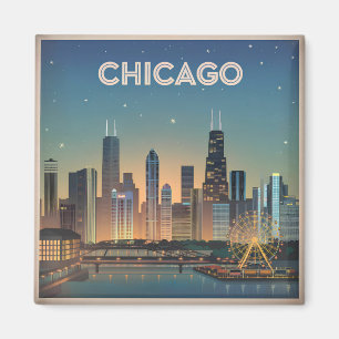 Amerikaanse vintage Chicago Magneet