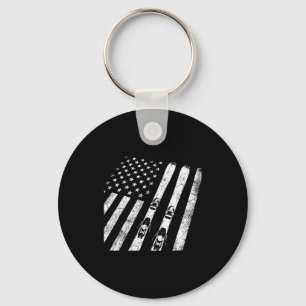 Amerikaanse vintage skiën ski winter berg usa sleutelhanger