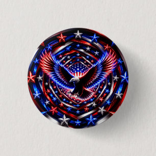Amerikaanse Visie Spiraal – Patriottische Adelaar Ronde Button 3,2 Cm