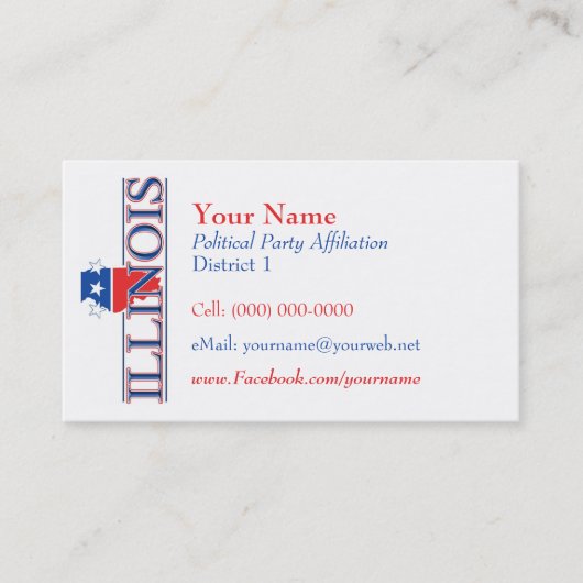Amerikaanse Visitekaartjes - Illinois (Voorkant)