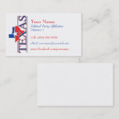 Amerikaanse Visitekaartjes - Texas (Voorkant / Achterkant)