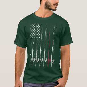 Amerikaanse vissersvlag Vist Lover Vist Rod T-shirt