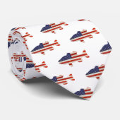 Amerikaanse visvlag op wit stropdas (Opgerold)