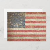 Amerikaanse vlag 1776 briefkaart (Voorkant / Achterkant)