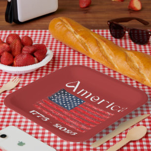 Amerikaanse Vlag 1776 tot 2026 USA 250ste Verjaard Papieren Bordje