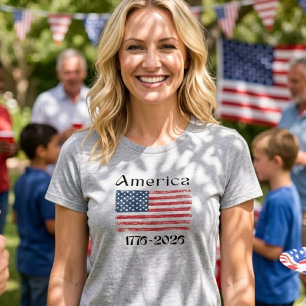 Amerikaanse Vlag 1776 tot 2026 VS 250-jarig jubile Tri-Blend Shirt