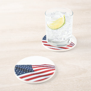 Amerikaanse vlag 2412 zandsteen onderzetter