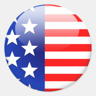 Amerikaanse vlag 2.0 ronde sticker