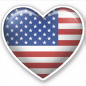 Amerikaanse vlag | 3D-hartpictogram Sticker (Voorkant)