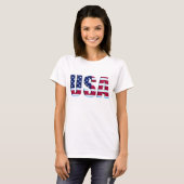 Amerikaanse vlag 3D-letters T-shirt (Voorkant volledig)